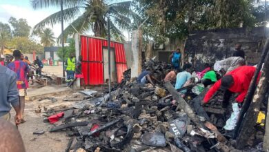 Fogo destrói cinco barracas em Pemba